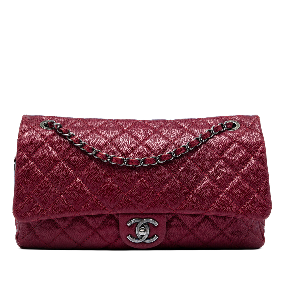 Pre-Loved Chanel Jumbo Quilted Iridescent Caviar Easy Flap